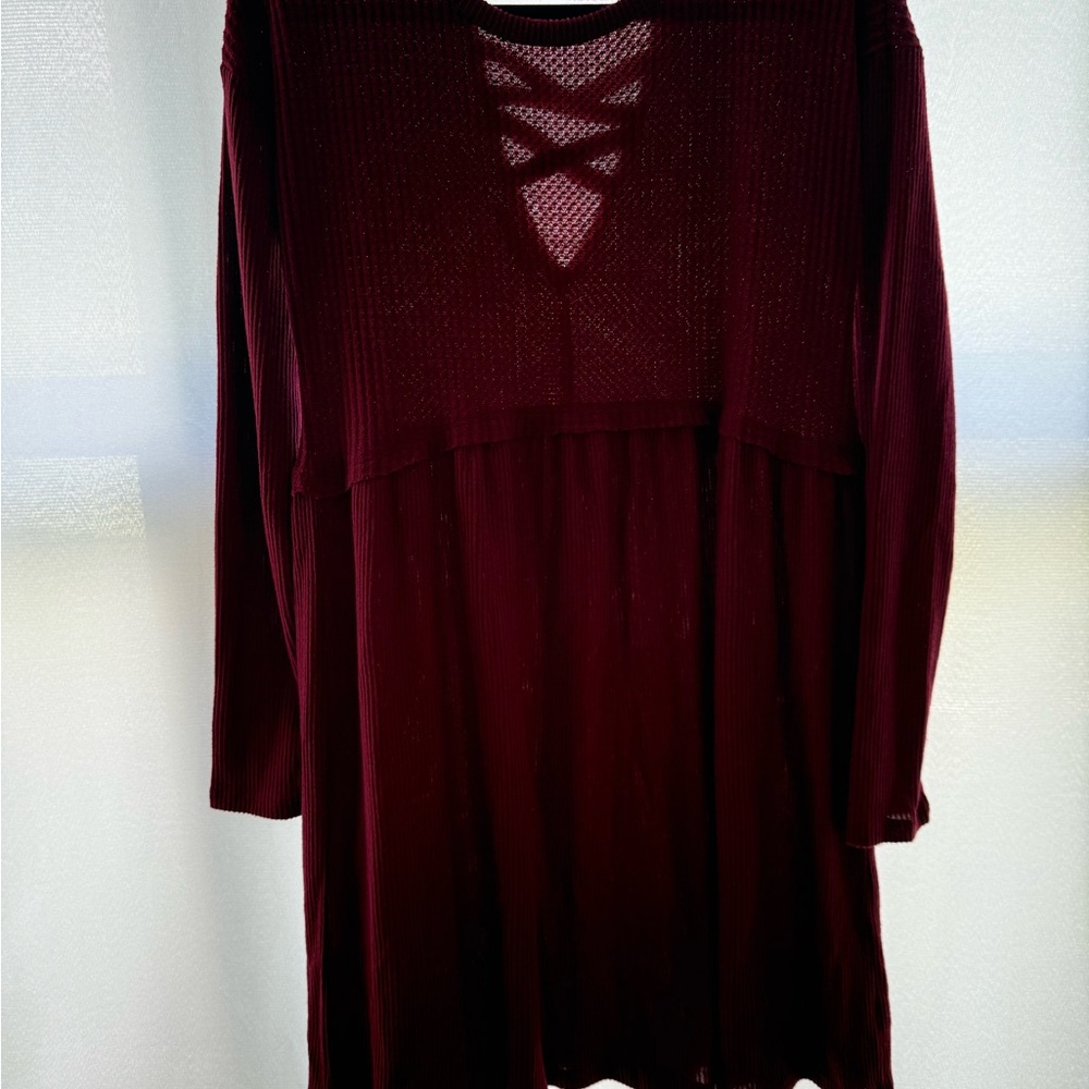 Maurices Deep Red Textured Dress